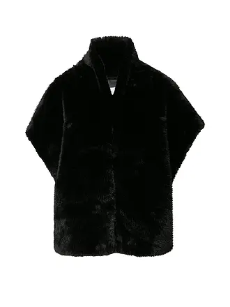 COMMA | Gilet in Felloptik | schwarz